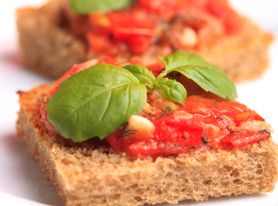 Maple Salmon Croutons With Roasted Tomato Salsa