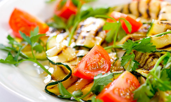 Grilled Zucchini and Grape Tomato Salad