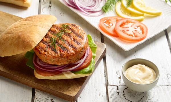 Lemon Dill Salmon Burgers