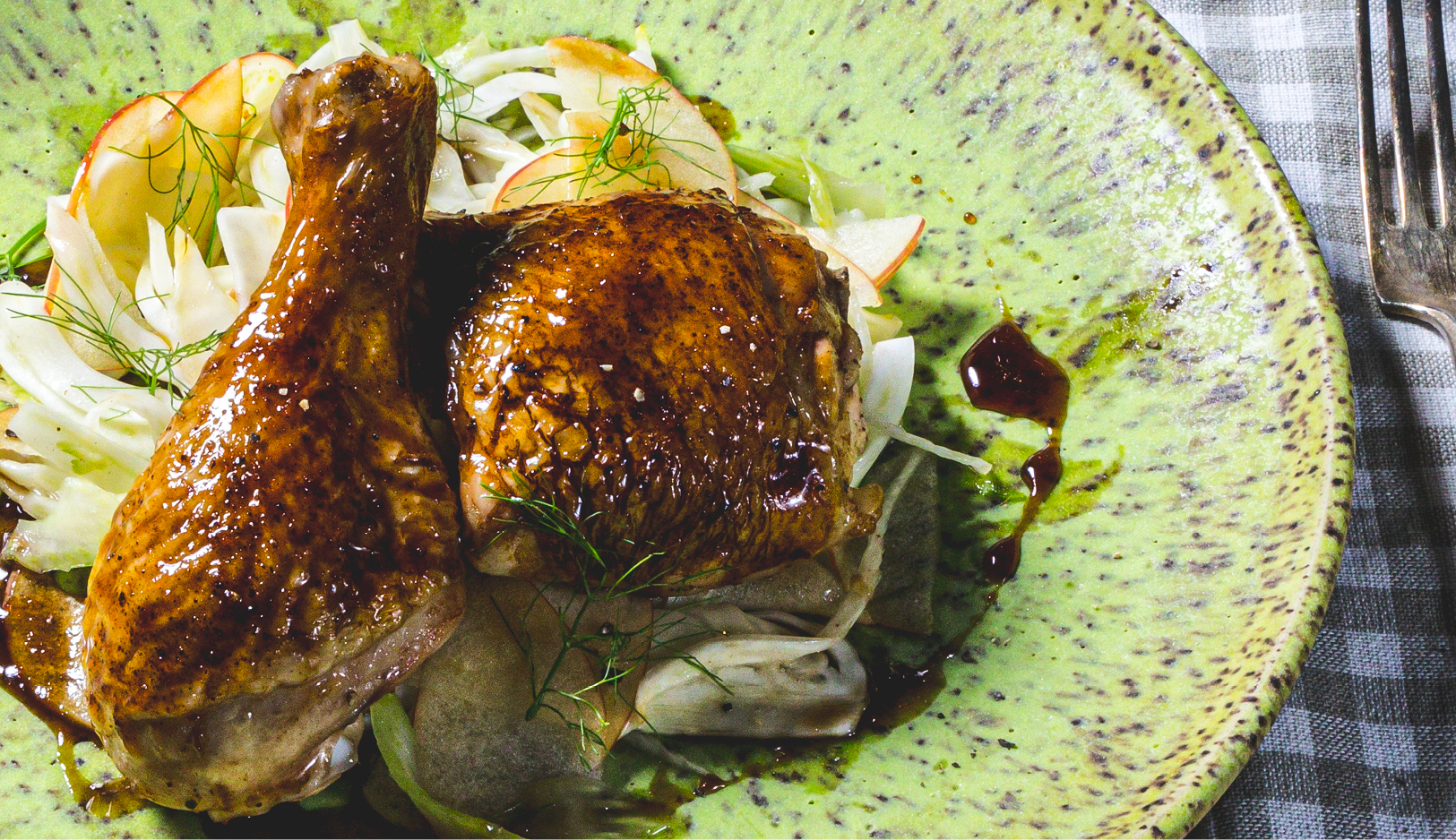 Pear Glazed Chicken with Apple Slaw