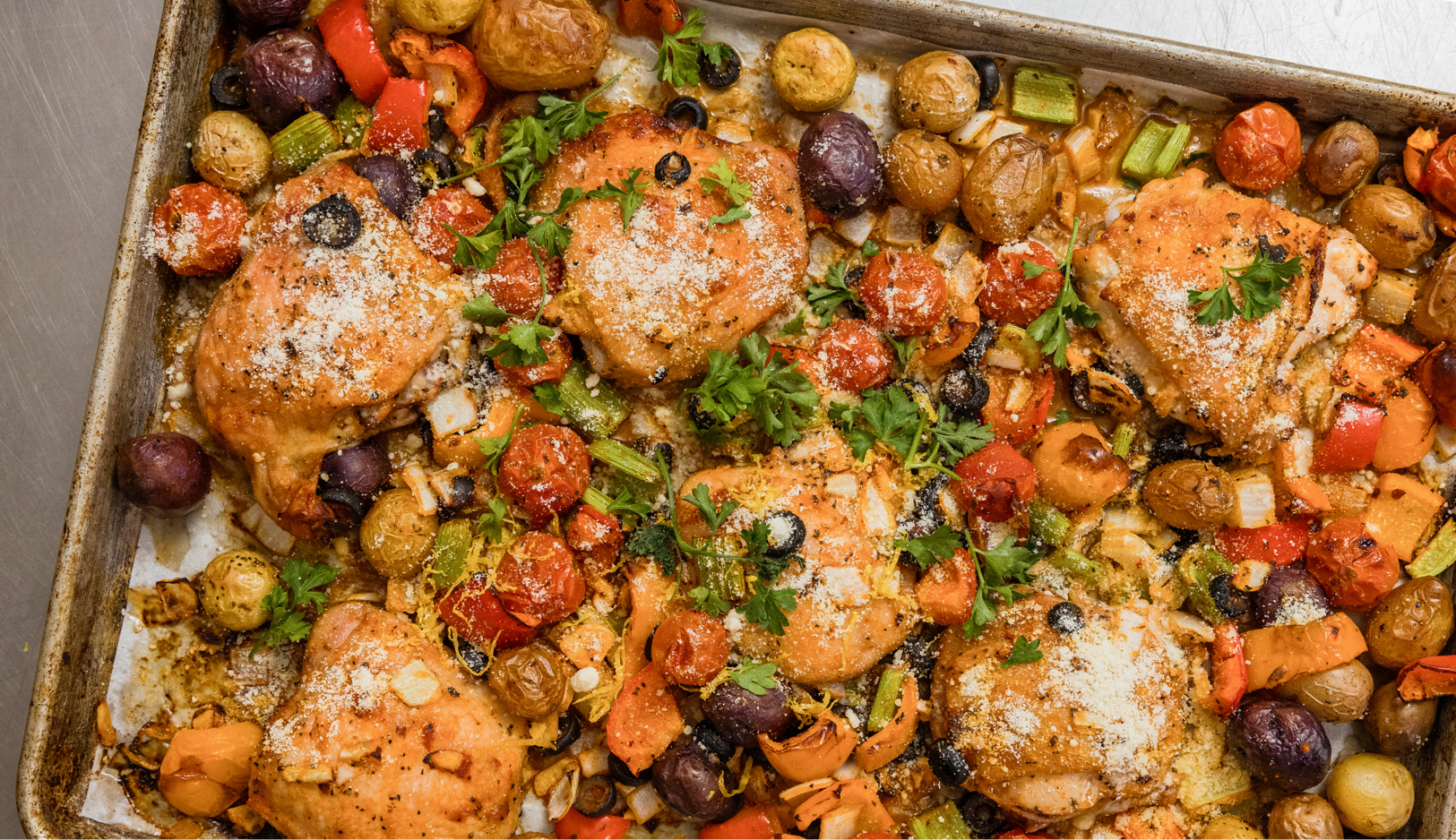 Sheet Pan Chicken Cacciatore 