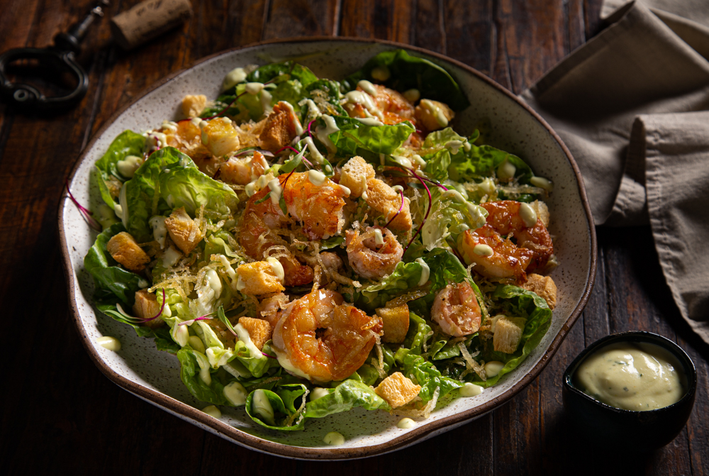 Caesar Salad & Camarões Rosa