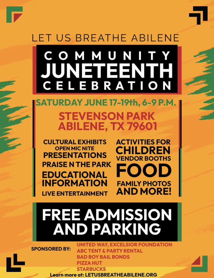 Community Juneteenth Celebration flyer, the information in this flyer is in the text above. 