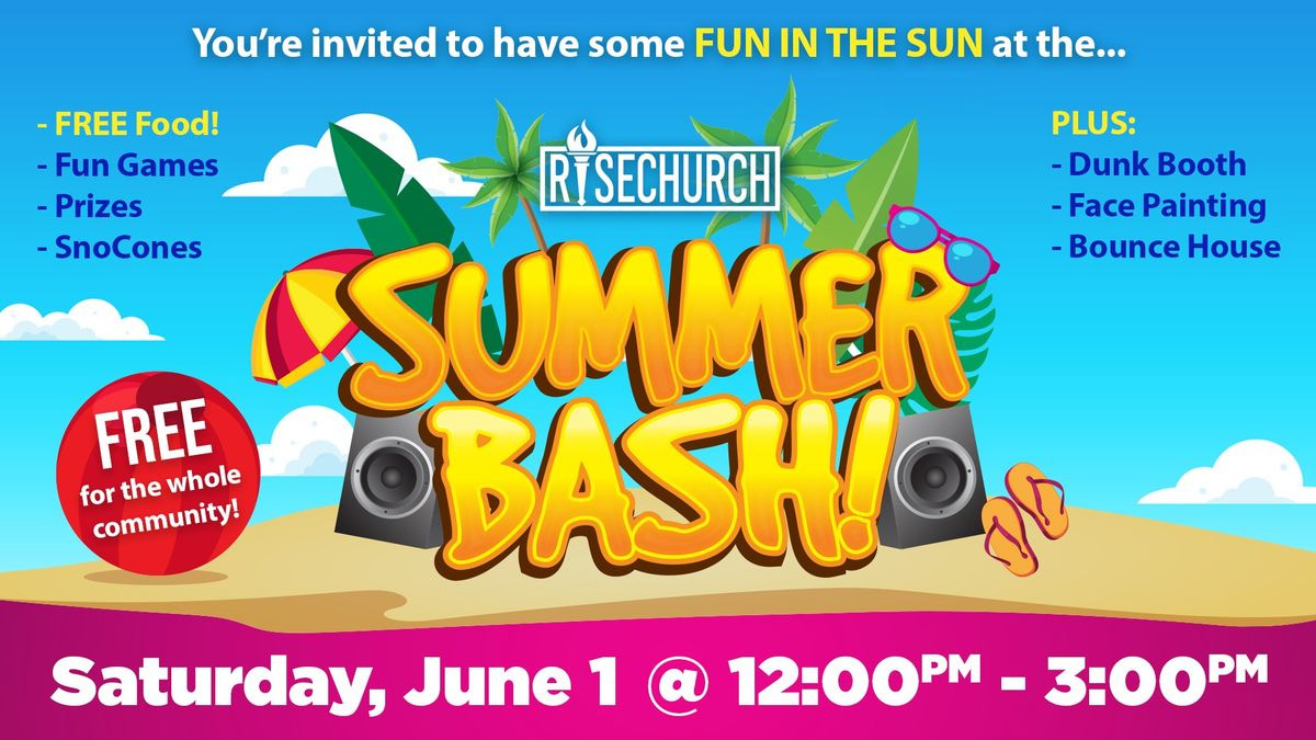 Summer Bash Flyer, the information on this flyer is in the text above. 