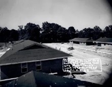 A group of houses in a neighborhood.