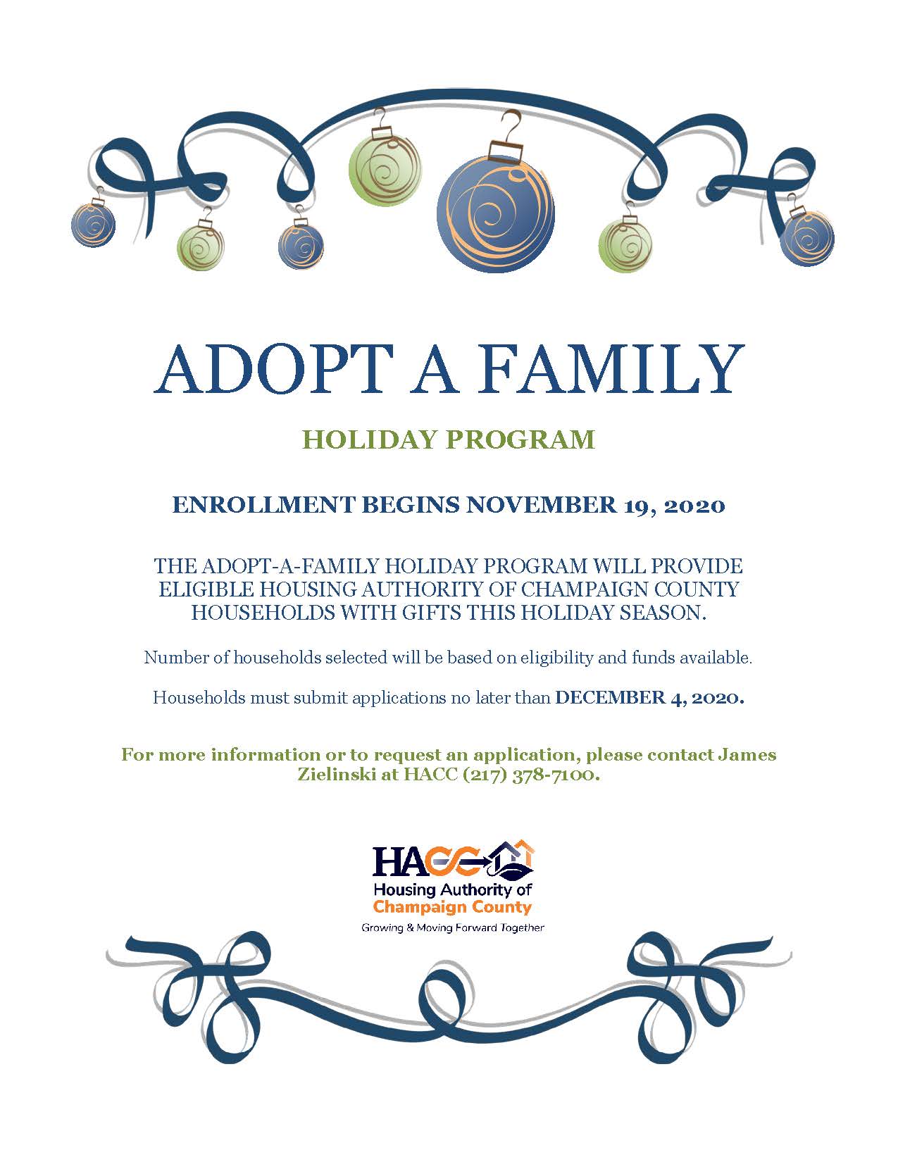 Adopt A Family flyer, all information as listed below.