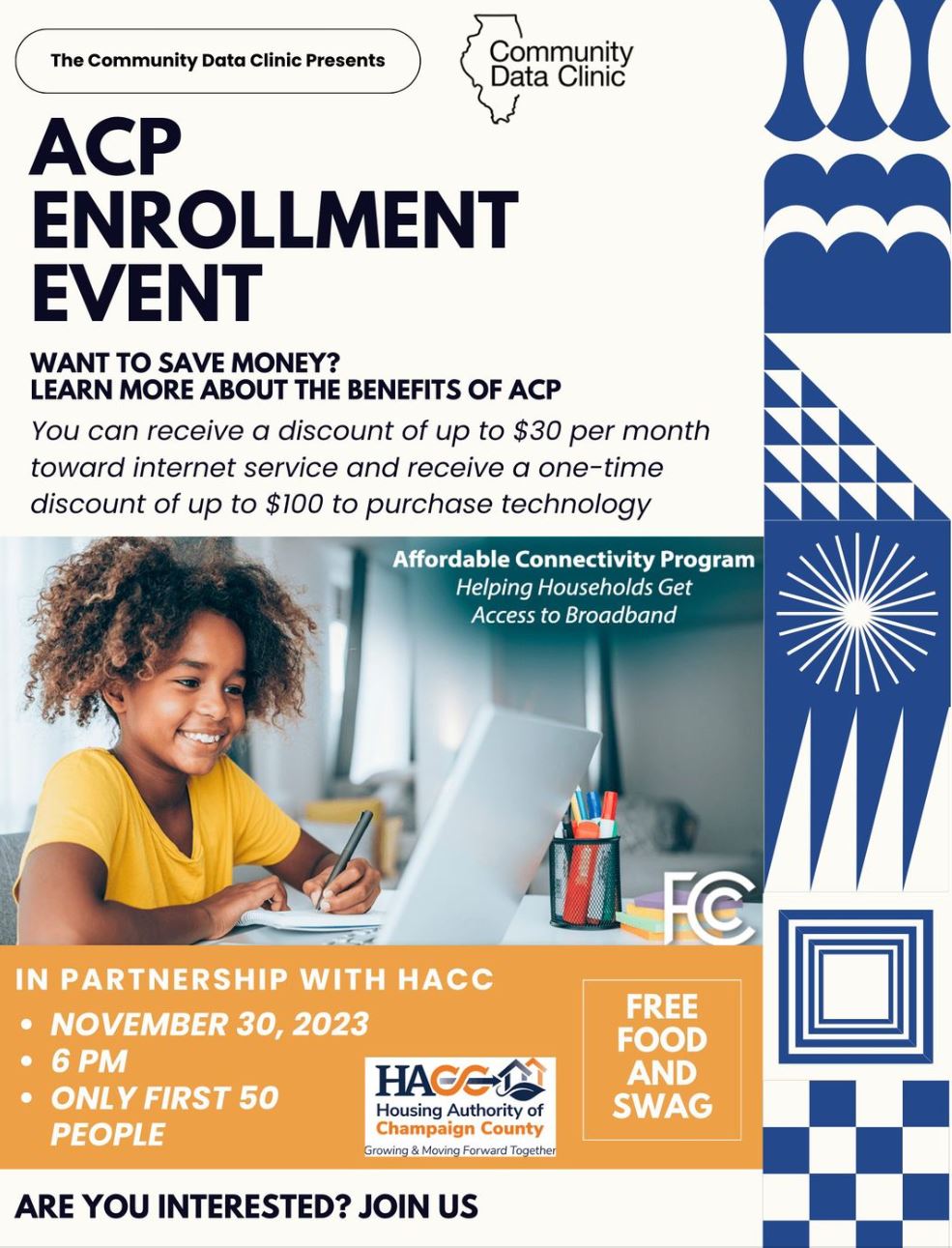 ACP Enrollment flyer, all information as listed below.