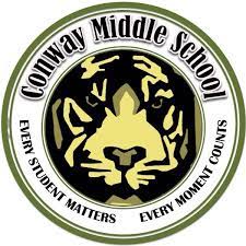 Conway Middle School logo. Every Student Matters. Every Moment Counts.