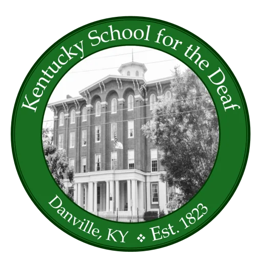 Kentucky School for the Deaf logo. Danville, KY. Est. 1823.