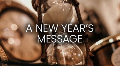 A New Years Message. Hourglass.