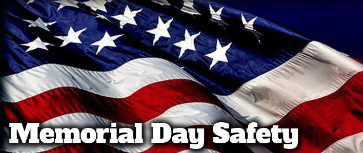 Memorial Day Safety. US Flag.