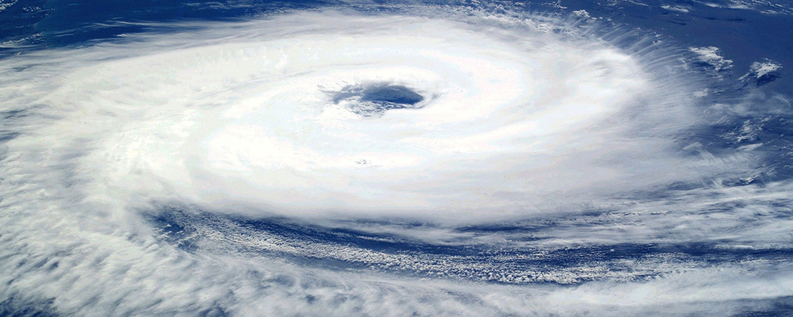 Satellite view of a hurricane over ocean