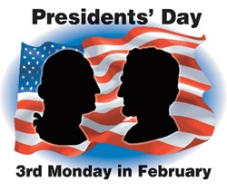 Presidents' Day 3rd Monday in February.