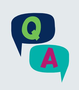 Thought bubbles with the letters Q and A.