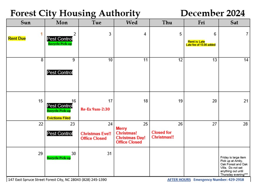 December 2024 Monthly Calendar. All the information on this calendar is listed above.