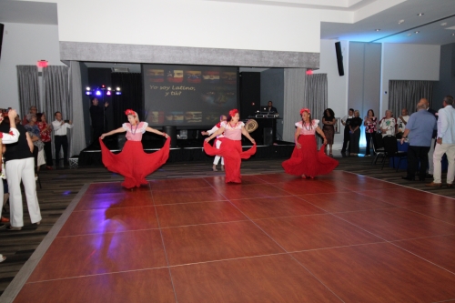 Dancing demo at the Hispanic Heritage party.