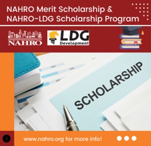 NAHRO Merit Scholarship and the NAHRO LDG Scholarship Program Logo.