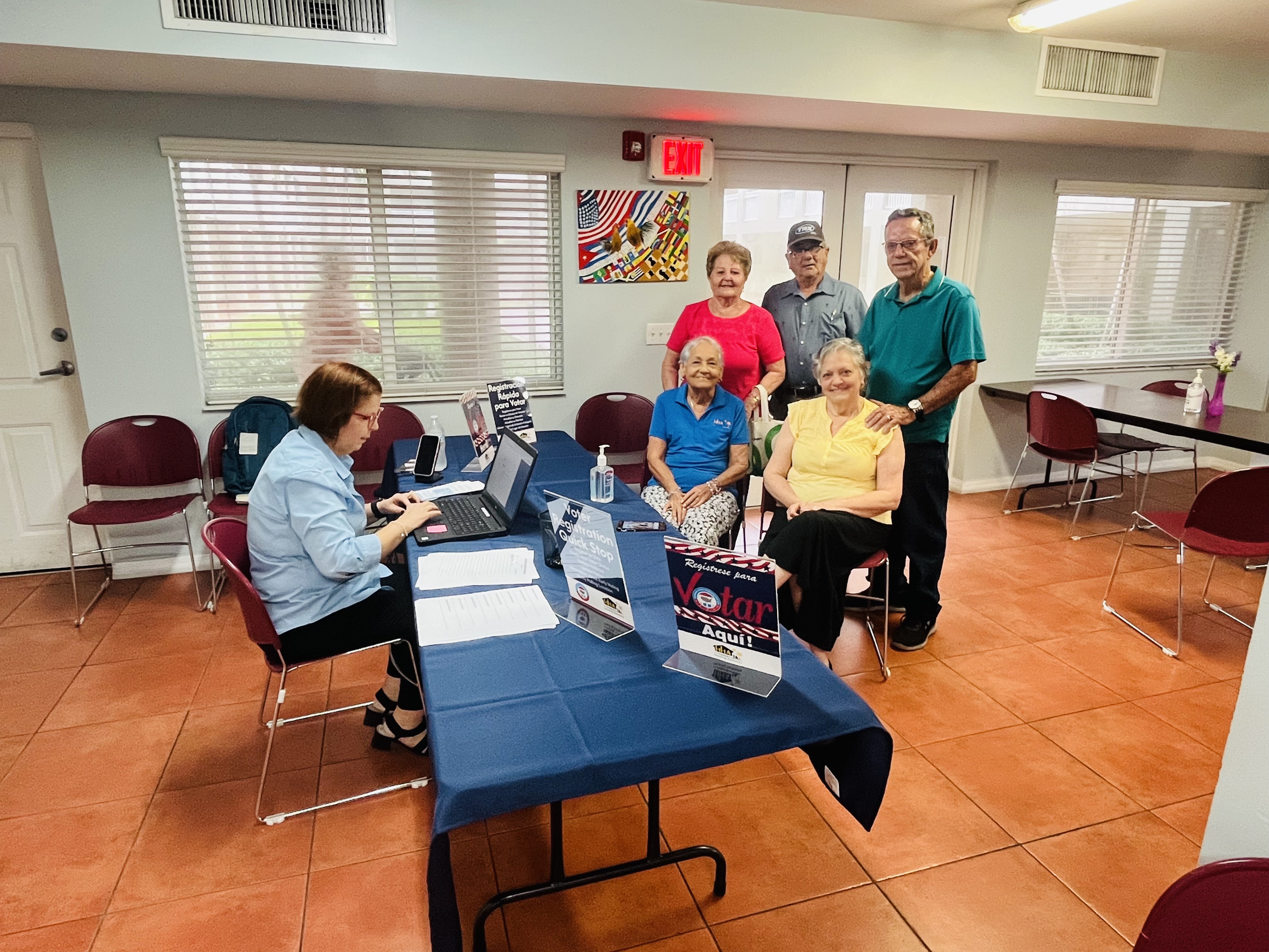 People at the voter registration event.
