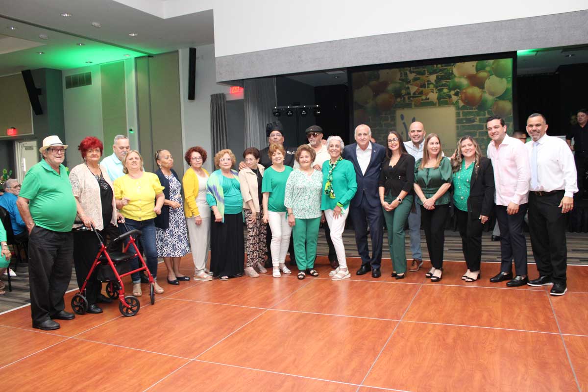 A lineup of the people at the St. Patrick's Day Party.