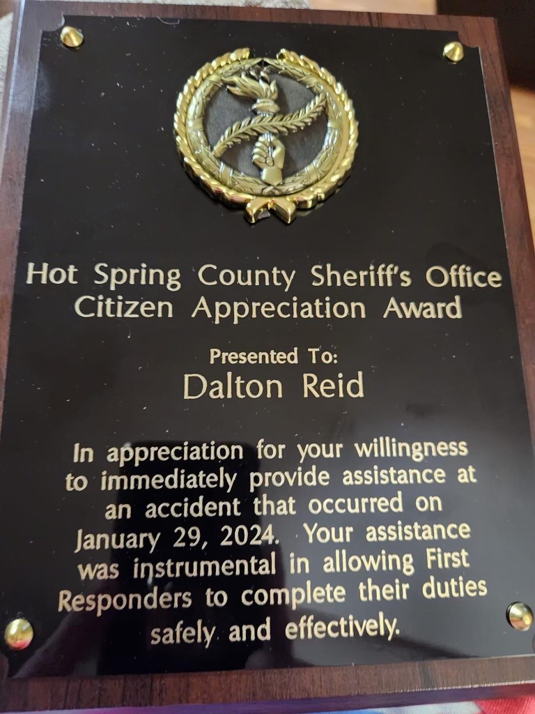 Hot Spring County Sheriff's Office Citizen Appreciation Award