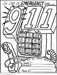 Coloring Page Phone Showing 911