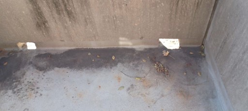 Close up of lookout with drainage scuppers.