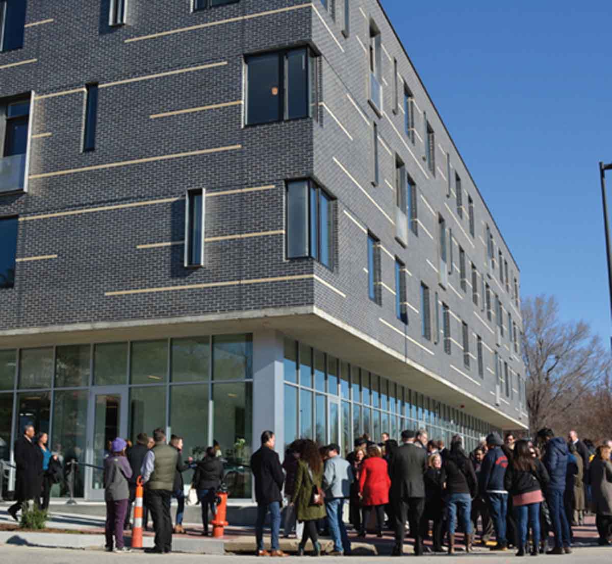 Partners and residents gathered outside Pendleton ArtsBlock for the ribbon cutting on December 3rd, 2019.