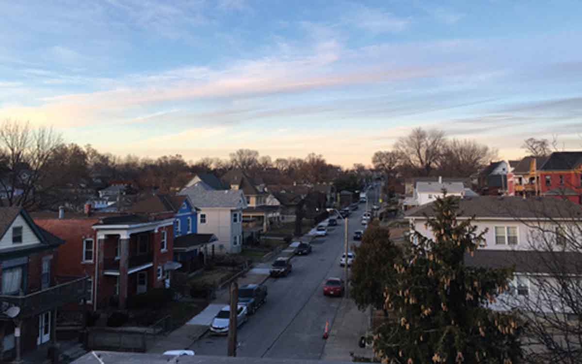 Pendleton Heights view form the Artsblock roof deck.