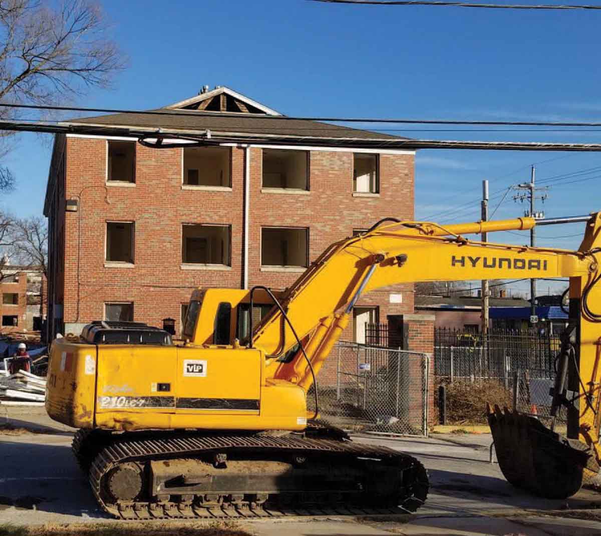 Construction on Chouteau Courts.