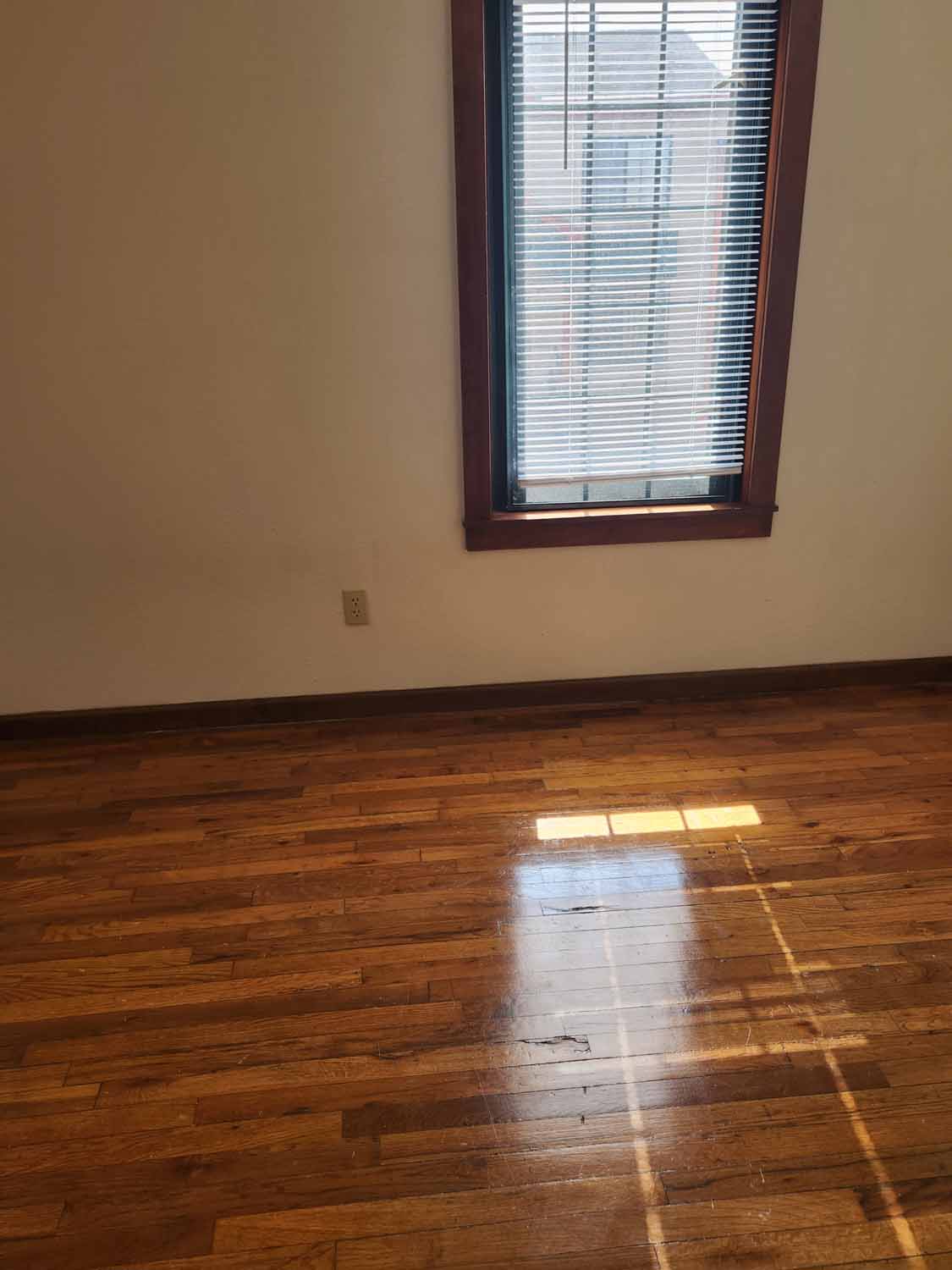 A room with hardwood flooring.