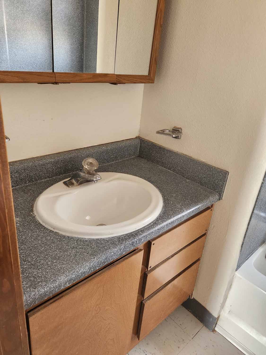 A bathroom sink.