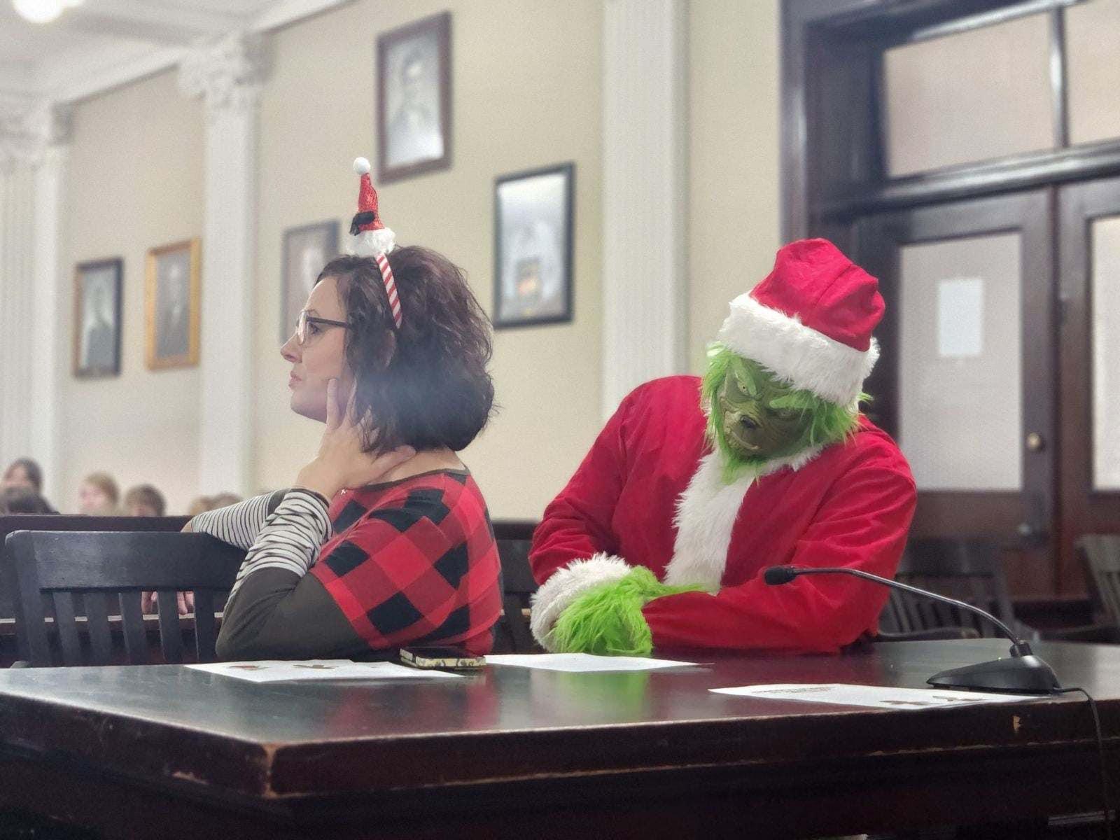 Juvenile Officer Shaunna Stallo with the Grinch