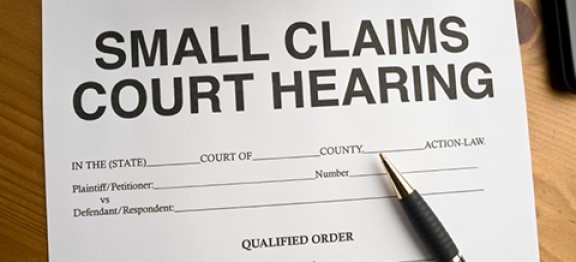 image of small claims court document