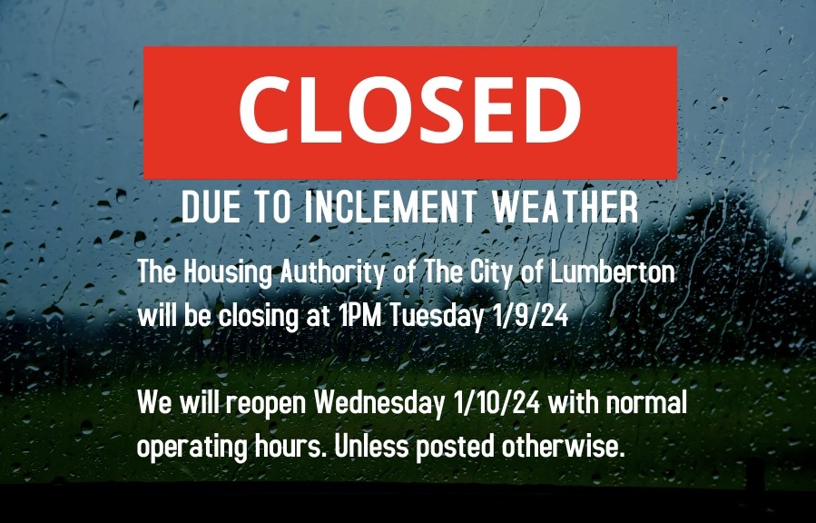 Office Closure flyer, all information as listed below.