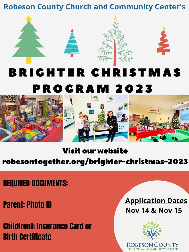 Brighter Christmas Program 2023 flyer, all information as listed below.