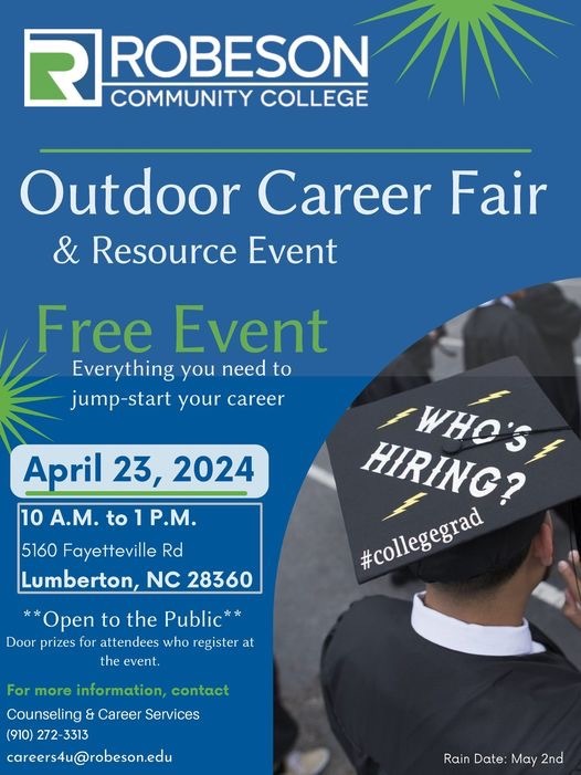 Career Fair Flyer, all information as listed below.