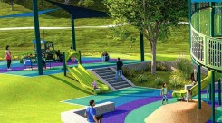 Rendering of playground area.