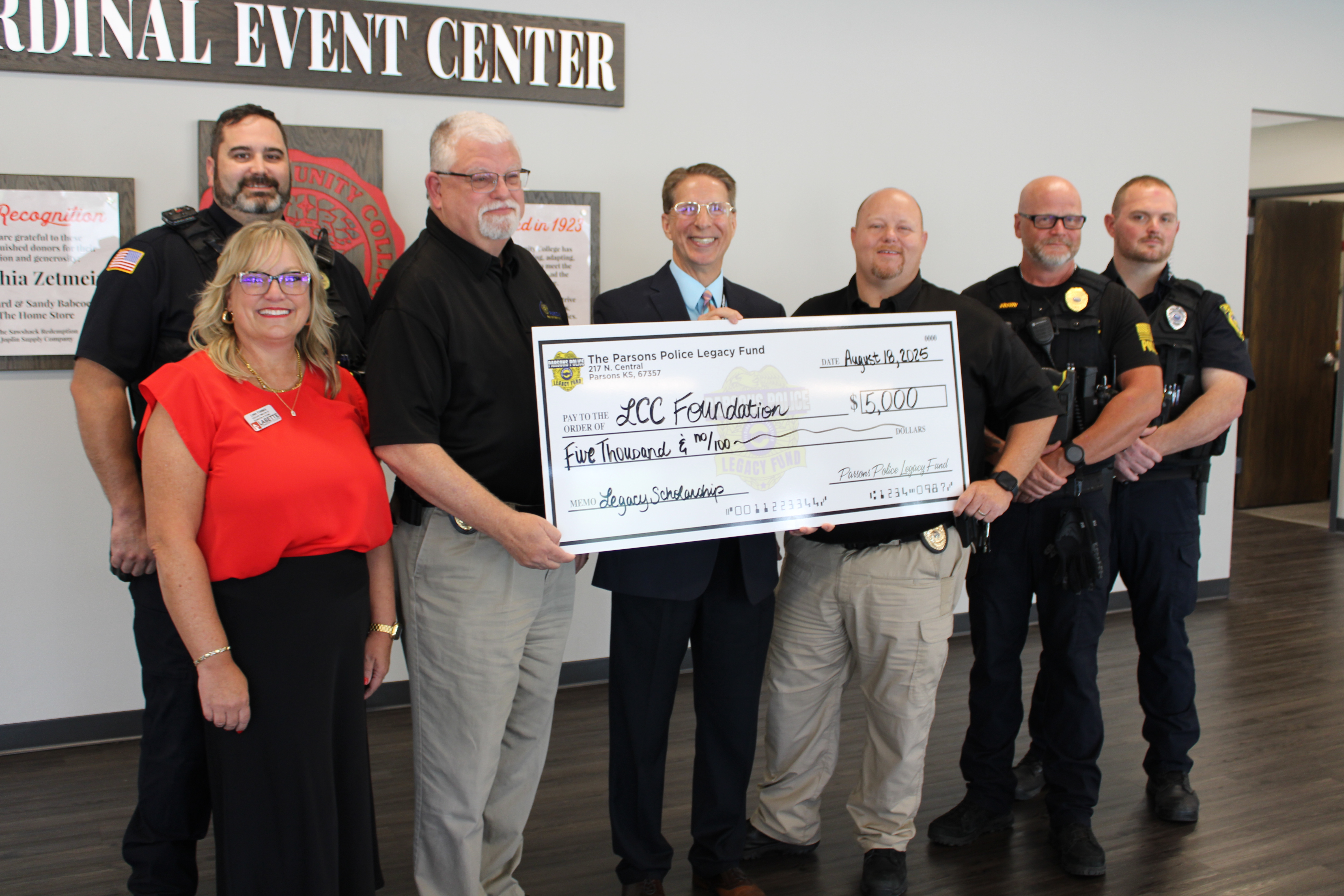 Group Photo for Donation Check