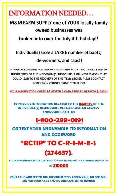 Crime Stoppers Flyer. All content included above.