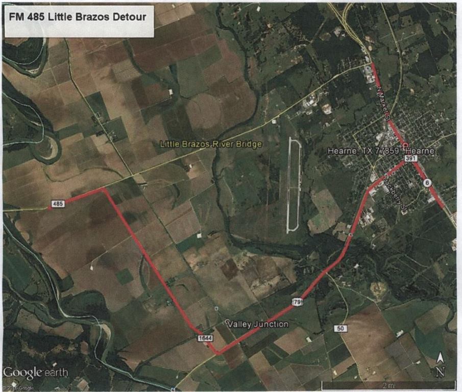 Aerial view of detour road 