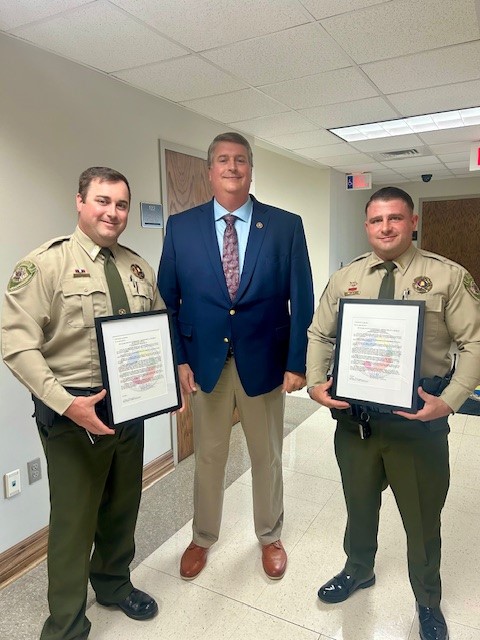 Resolutions presented to Sheriff's Office Members for Acts of Service