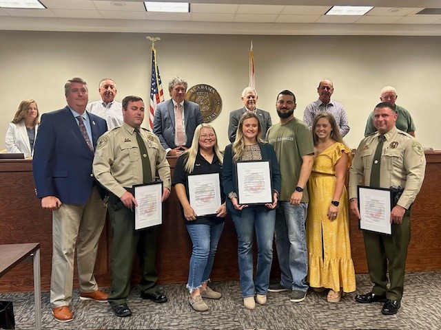 Resolutions presented to Sheriff's Office Members for Acts of Service