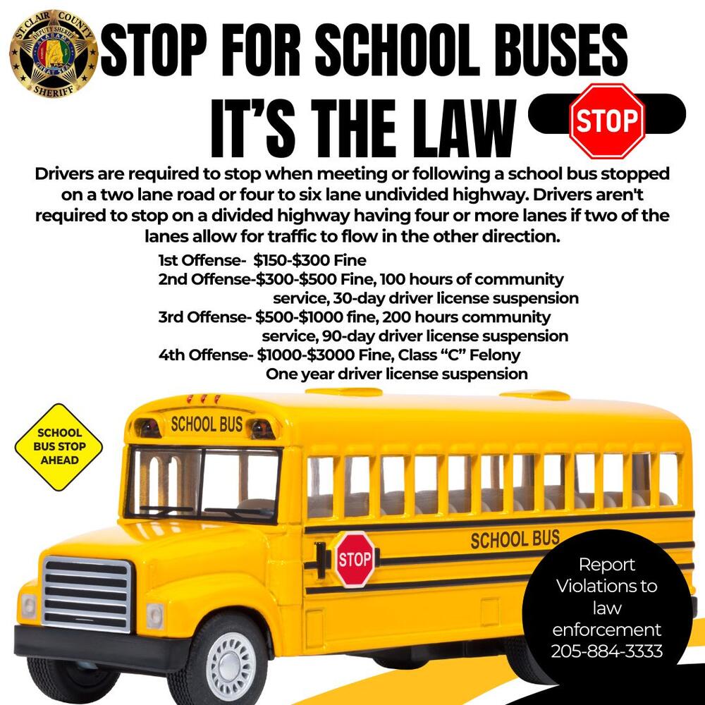 STOP FOR SCHOOL BUSES IN SCHOOL ZONES