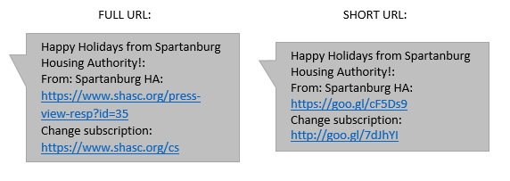 SHA Text Update System examples.