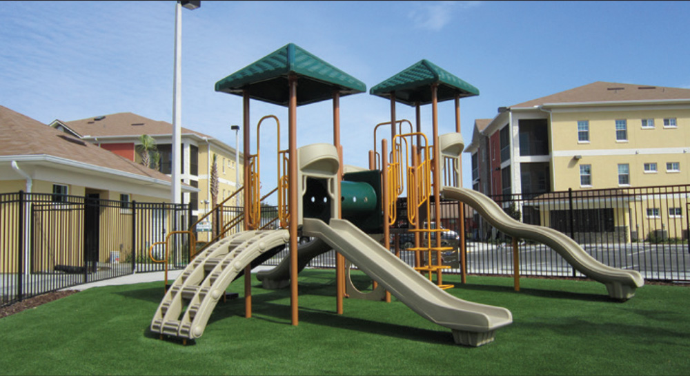 A playground area.
