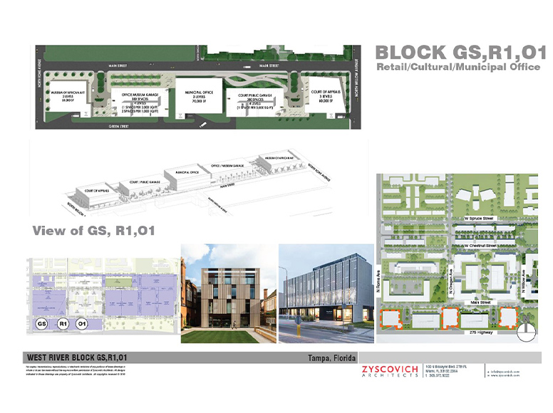 Diagram of the Cultural/Office showing the museum, municipal office, public garage, and the court.