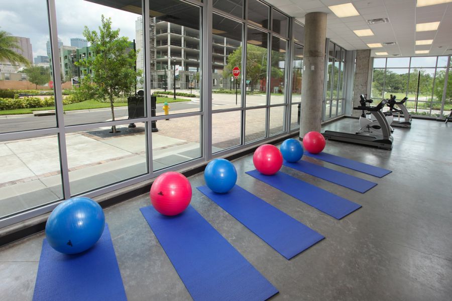 A fitness area.