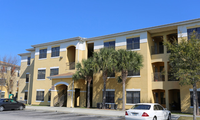 Large apartment building front side.