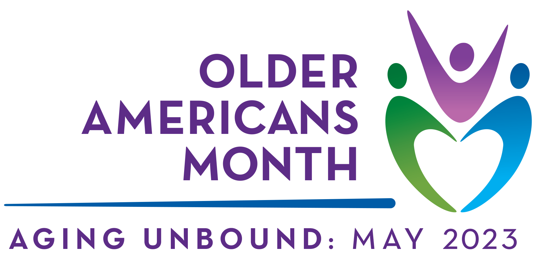 Older Americans Month Logo. Aging Unbound: May 2023.