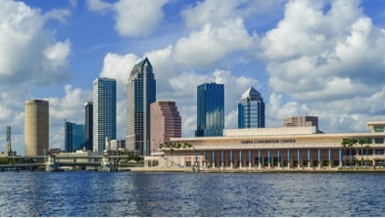 The City of Tampa from the ocean view.